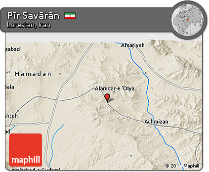 Shaded Relief 3D Map of Pīr Savārān