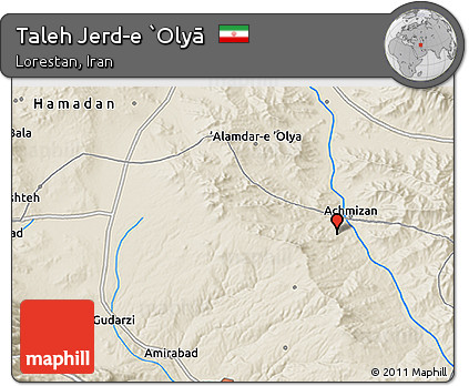 Shaded Relief 3D Map of Taleh Jerd-e `Olyā