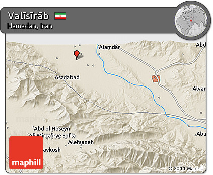 Shaded Relief 3D Map of Valīsīrāb
