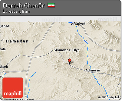 Shaded Relief 3D Map of Darreh Chenār