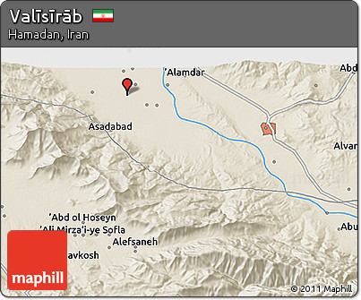 Shaded Relief 3D Map of Valīsīrāb
