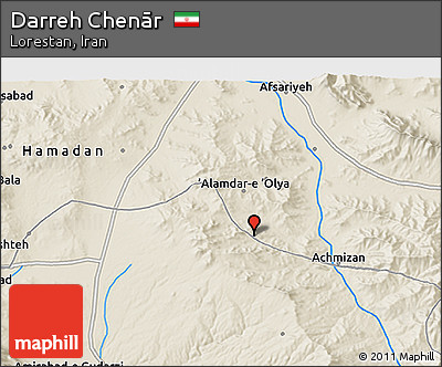Shaded Relief 3D Map of Darreh Chenār