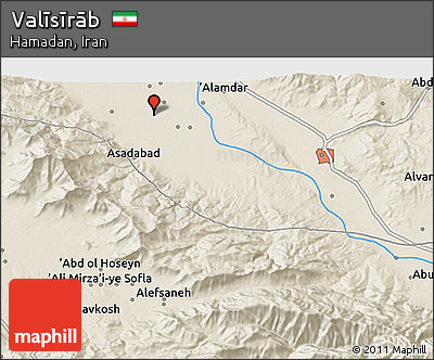 Shaded Relief 3D Map of Valīsīrāb