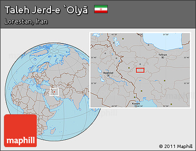 Gray Location Map of Taleh Jerd-e `Olyā