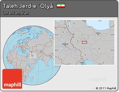 Gray Location Map of Taleh Jerd-e `Olyā