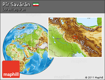 Physical Location Map of Pīr Savārān