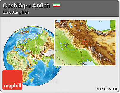 Physical Location Map of Qeshlāq-e Anūch