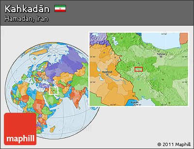 Political Location Map of Kahkadān