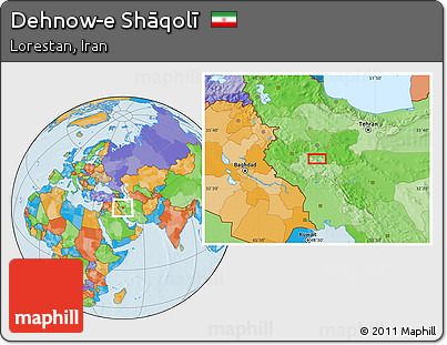 Political Location Map of Dehnow-e Shāqolī
