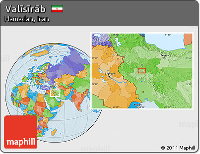 Political Location Map of Valīsīrāb
