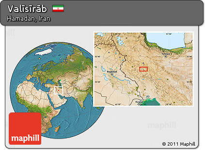 Satellite Location Map of Valīsīrāb