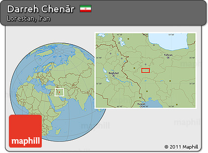 Savanna Style Location Map of Darreh Chenār