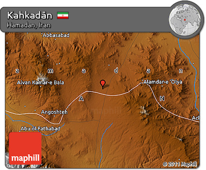 Physical Map of Kahkadān