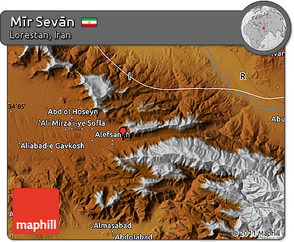 Physical Map of Mīr Sevān