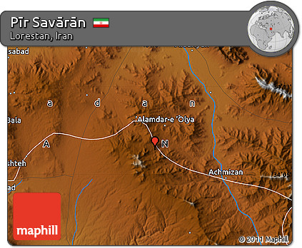 Physical Map of Pīr Savārān