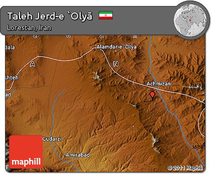 Physical Map of Taleh Jerd-e `Olyā