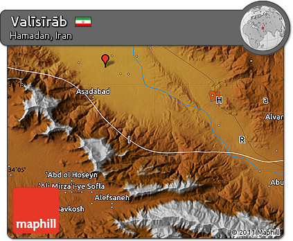 Physical Map of Valīsīrāb