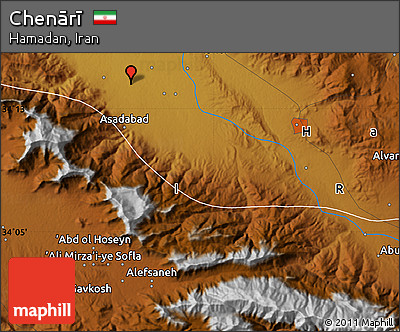 Physical Map of Chenārī