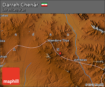 Physical Map of Darreh Chenār