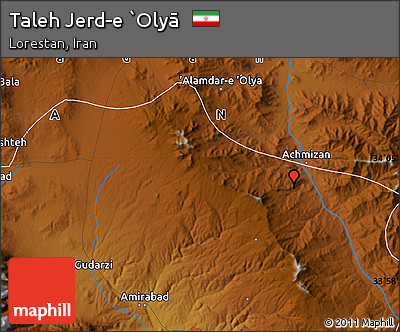 Physical Map of Taleh Jerd-e `Olyā