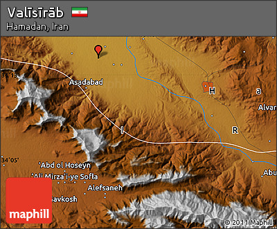 Physical Map of Valīsīrāb