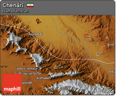 Physical Map of Chenārī