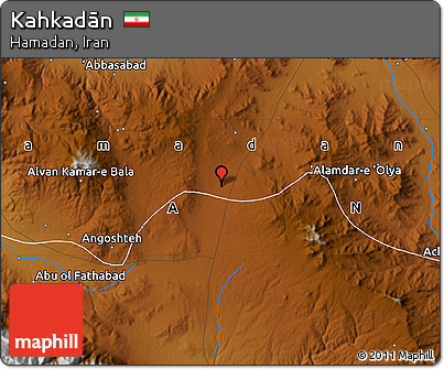 Physical Map of Kahkadān