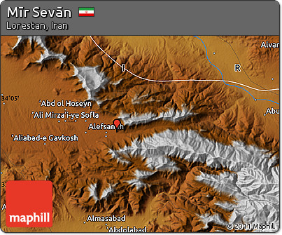 Physical Map of Mīr Sevān