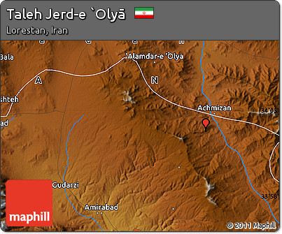 Physical Map of Taleh Jerd-e `Olyā
