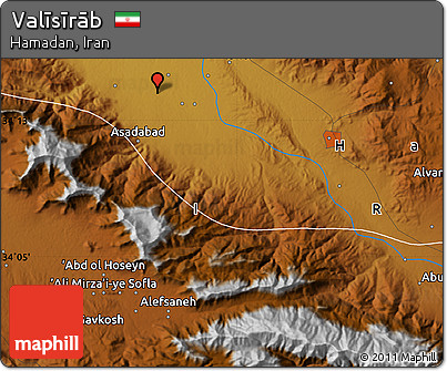 Physical Map of Valīsīrāb