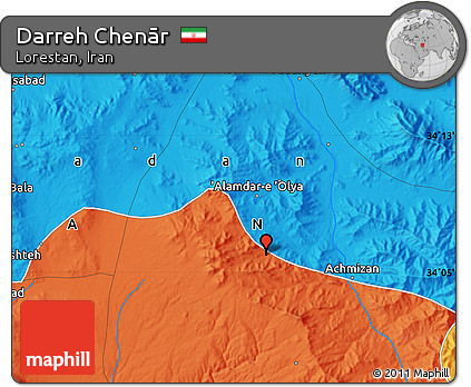Political Map of Darreh Chenār