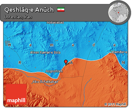 Political Map of Qeshlāq-e Anūch