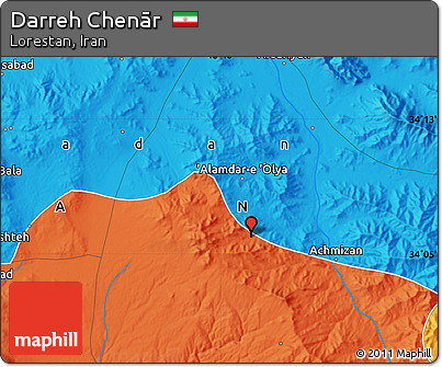 Political Map of Darreh Chenār
