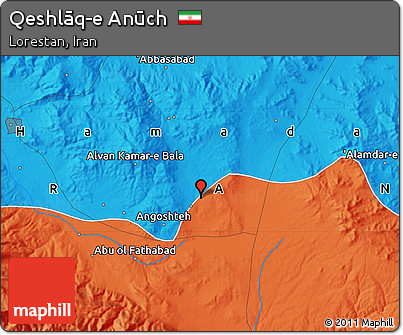 Political Map of Qeshlāq-e Anūch