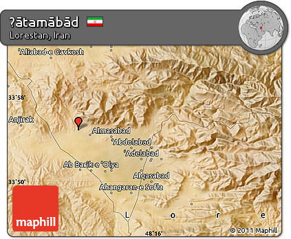 Satellite Map of Ḩātamābād