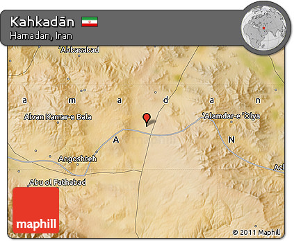 Satellite Map of Kahkadān