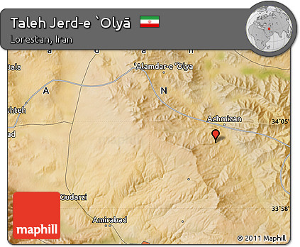 Satellite Map of Taleh Jerd-e `Olyā