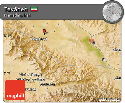 Satellite Map of Tavāneh