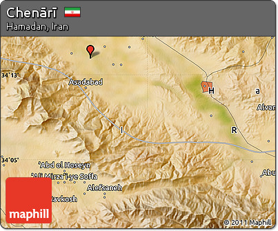 Satellite Map of Chenārī