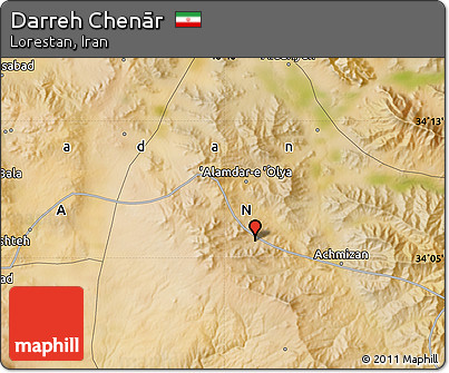 Satellite Map of Darreh Chenār