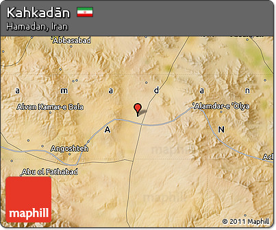 Satellite Map of Kahkadān