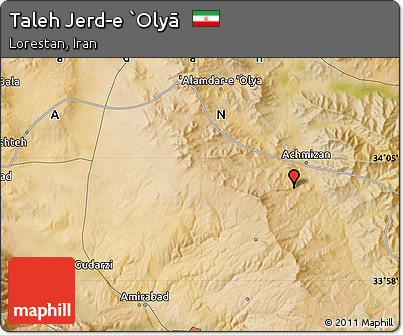 Satellite Map of Taleh Jerd-e `Olyā