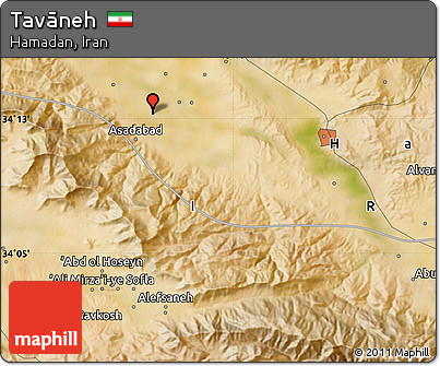 Satellite Map of Tavāneh