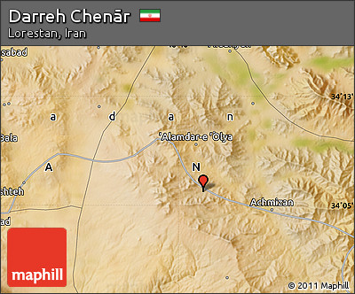 Satellite Map of Darreh Chenār