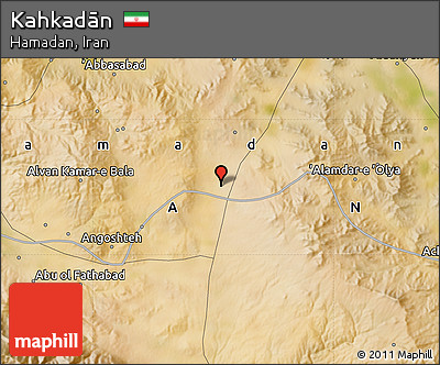 Satellite Map of Kahkadān