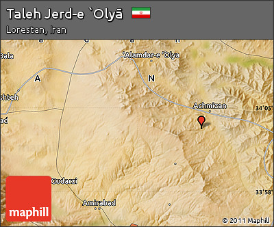 Satellite Map of Taleh Jerd-e `Olyā