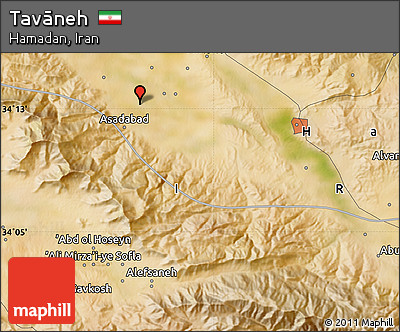Satellite Map of Tavāneh