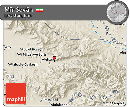Shaded Relief Map of Mīr Sevān