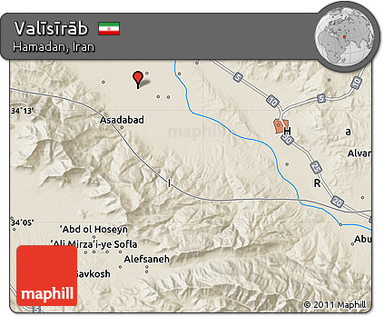 Shaded Relief Map of Valīsīrāb