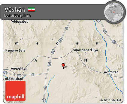 Shaded Relief Map of Vāshān
